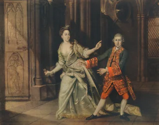 David Garrick en mevrouw Pritchard als Macbeth en Lady Macbeth, 1768