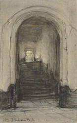 De trap in het Prinsenhof te Delft, waar prins Willem I werd vermoord in 1584