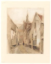 Gezicht vanuit de Ridderstraat in de Kerksteeg, Hattem