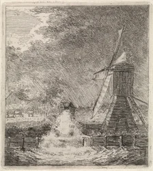 Landschap met watermolen