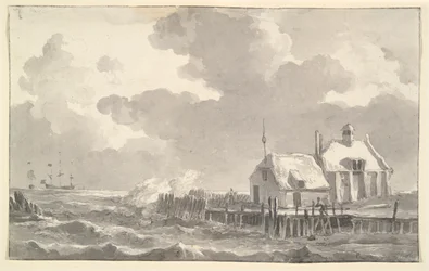 Een estuarium in een storm