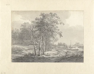 Landschap met een weg langs een water