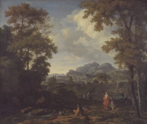 Klassiek landschap met Diana (?) en haar nimfen