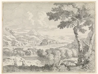 Heuvelachtig landschap met herders