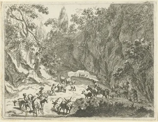 Berglandschap met herders en vee