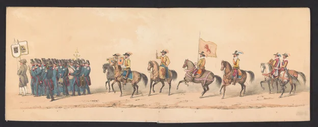 Historische optocht door studenten van de Groningse Hogeschool, 1850 (plaat 1)