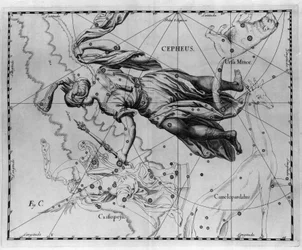 Het sterrenbeeld Cepheus (of Cephee), koning van Ethiopië. Plaat uit 