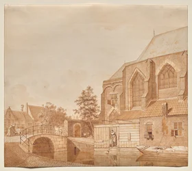 Een Uitzicht op de Nieuwe Kerk, Delft