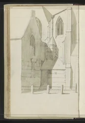 Zijaanzicht van de Grote Kerk te Hoorn