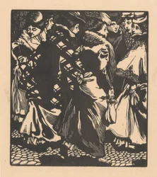 Zeven vrouwen op straat
