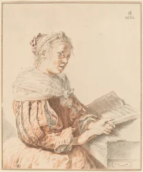 Jong meisje aan het toetsenbord, 1767