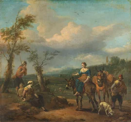 Italiaans landschap met figuren