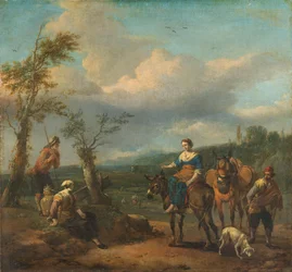 Italiaans landschap met figuren