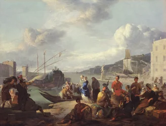 Uitzicht op een haven, 1666