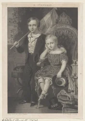 Portret van Willem, prins der Nederlanden, en Maurits, prins der Nederlanden