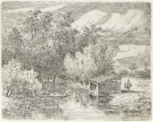 Boothuis aan een rivier