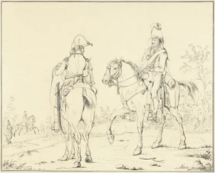 Twee Franse cavaleristen te paard