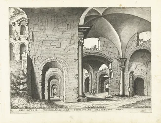 Gezicht op de Thermen van Diocletianus (Romeinse ruïnes, 1561)