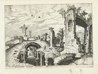 Gezicht op de ruïnes op de Palatijn