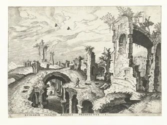 Gezicht op ruïnes op de Palatijn in Rome