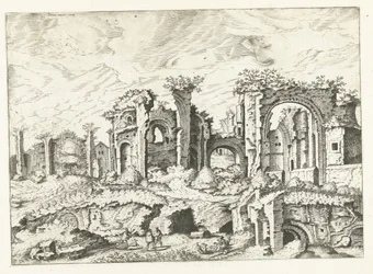 Vierde gezicht op ruïnes op de Palatijn