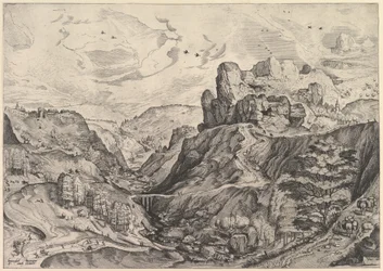 Alpenlandschap met een diepe vallei uit De Grote Landschappen