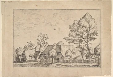 Grote boerderij met put uit Praediorum villarum et rusticarum casularum icones e..., ca. 1559-61