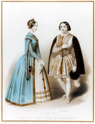 Pauline Viardot-Garcia, Franse mezzosopraan en componist van Spaanse afkomst, & Marietta Alboni, Italiaanse alt, in Act I, Scene 9 van Meyerbeer