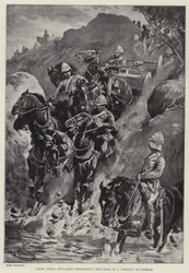 Natal veldartillerie daalt de oever van een 