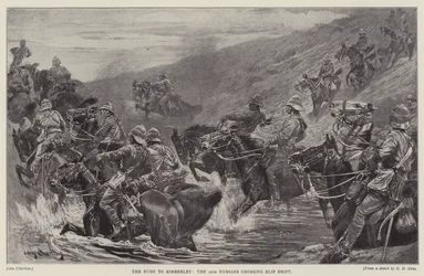 De haast naar Kimberley, de 10e Huzaren steken Klip Drift over