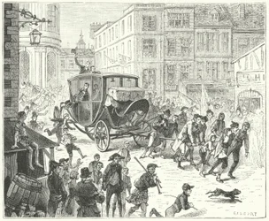 Franse diplomaat Jacques Lauriston in Londen om de ratificatie van de Vrede van Amiens over te brengen