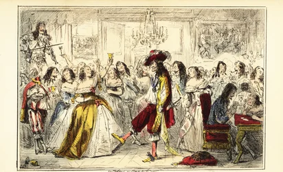 Koning Charles II op een dansfeest tijdens de Restauratie, circa 1660