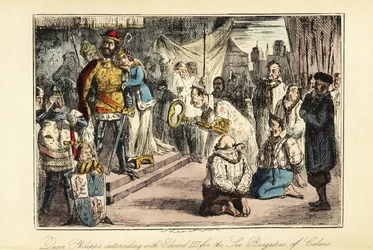 Koning Edward III van Engeland na het Beleg van Calais in 1347