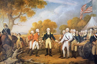 Overgave van generaal Burgoyne bij Saratoga, New York
