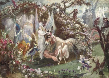 Titania en Bottom uit William Shakespeares "Een midzomernachtdroom"
