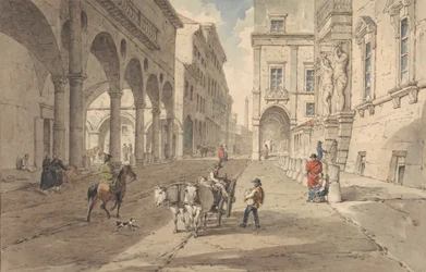 Bologna, Uitzicht in de Strada Maggiore