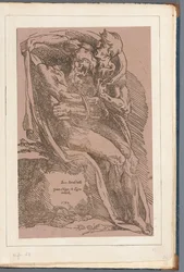 Man slaat een mantel om een oude naakte man