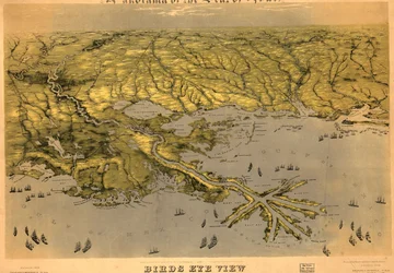 Vogelvlucht van Louisiana, Mississippi, Alabama en een deel van Florida LOC 99447004