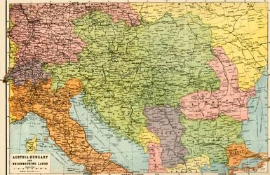 Oostenrijk-Hongarije en aangrenzende landen - Kaart, 1920