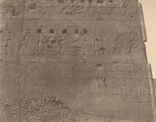 Edfu-Beelden en Inscripties op Oriëntaals Gezicht