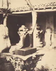 Fragment van een Egyptisch Standbeeld in het Museum van Cherchell, Algerije, 1856