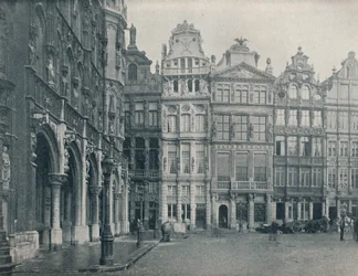 Een hoek van de Grote Markt, Brussel, België, ca. 1900 1914-1915