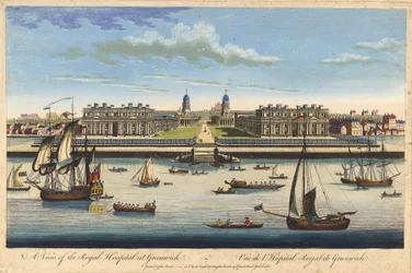 Een uitzicht op het Royal Hospital in Greenwich, c.1770