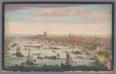 Gezicht op de rivier de Theems en de stad Londen gezien vanaf de noordwestzijde