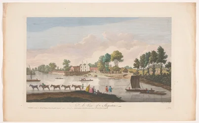 Gezicht op het dorp Shepperton