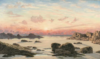 Bude Sands bij zonsondergang