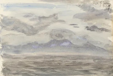 Zeegezicht met bewolkte lucht