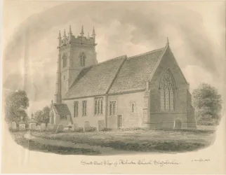 Adbaston Kerk: sepia tekening, 1843