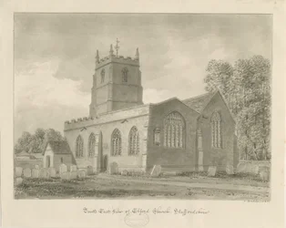 Elford Kerk: sepia tekening, 1838