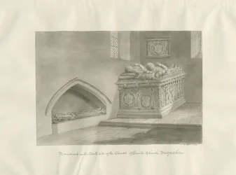 Enville Kerk - Monument: sepia tekening